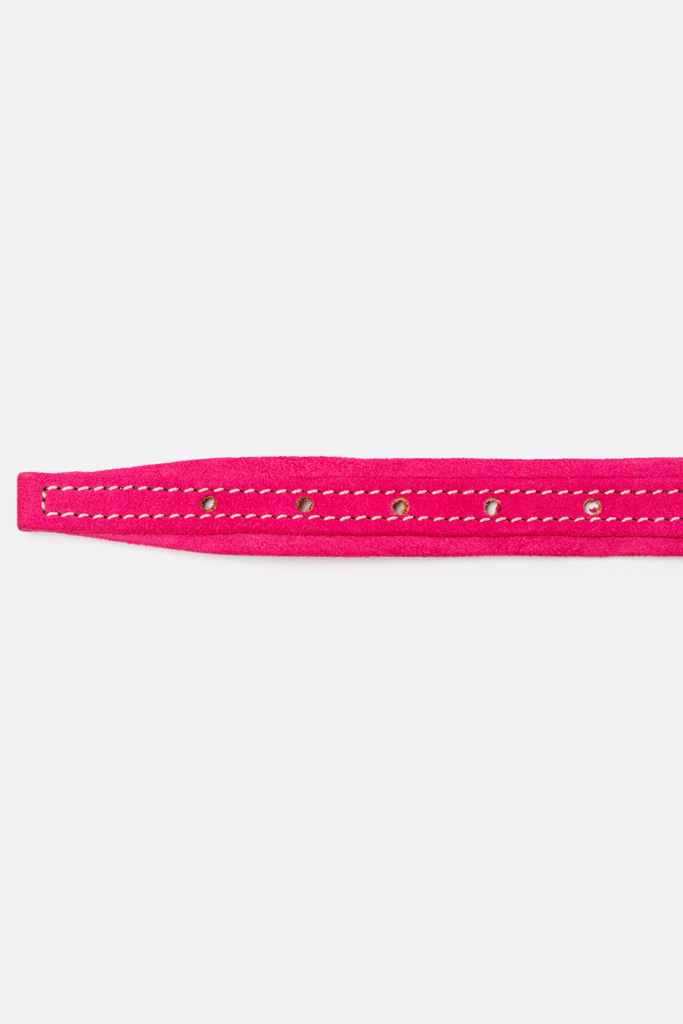 Pink ITALIAN Suede DOG COLLAR with Finish Hardware