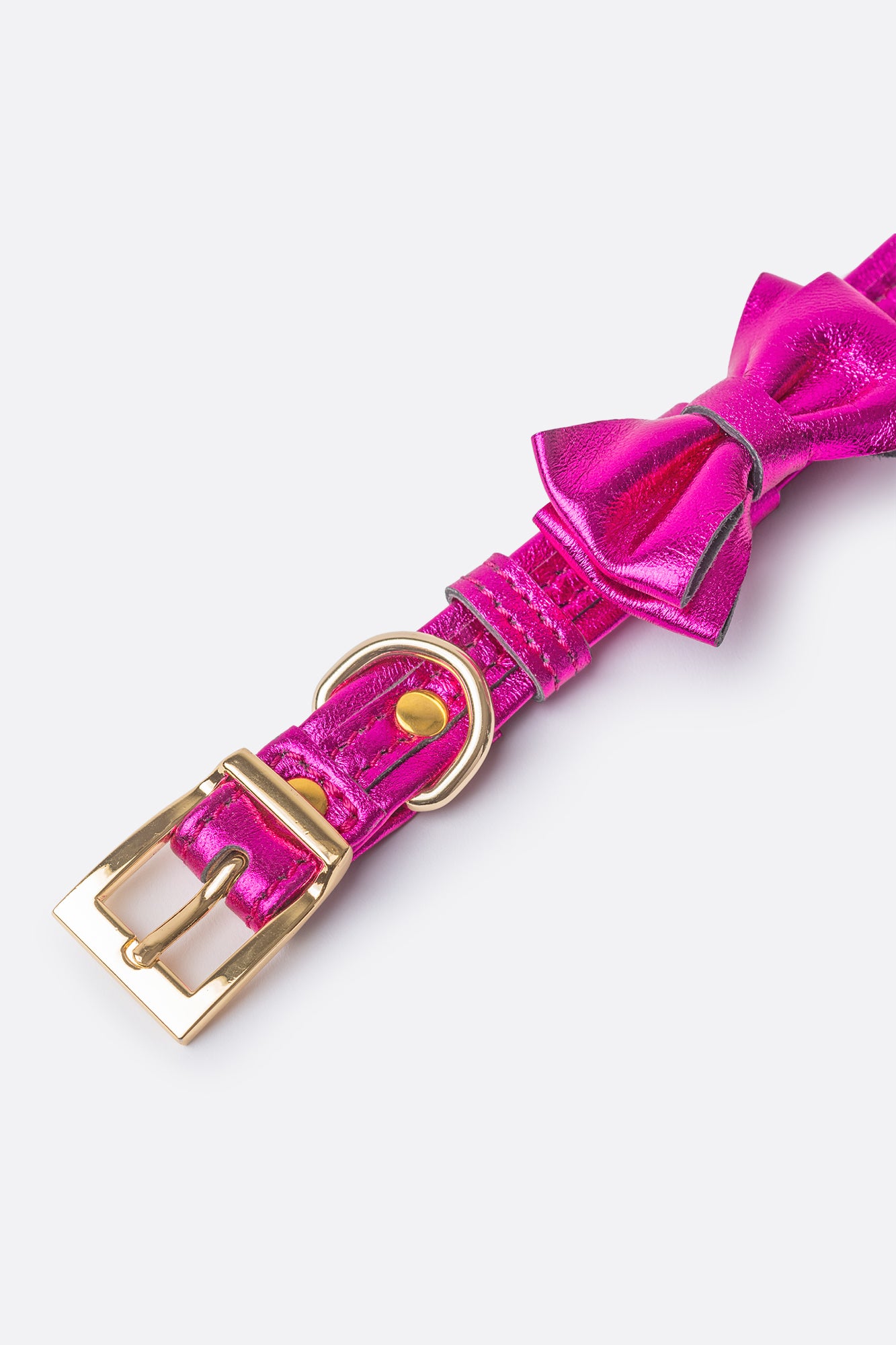 Fashion pink dog collar with bow