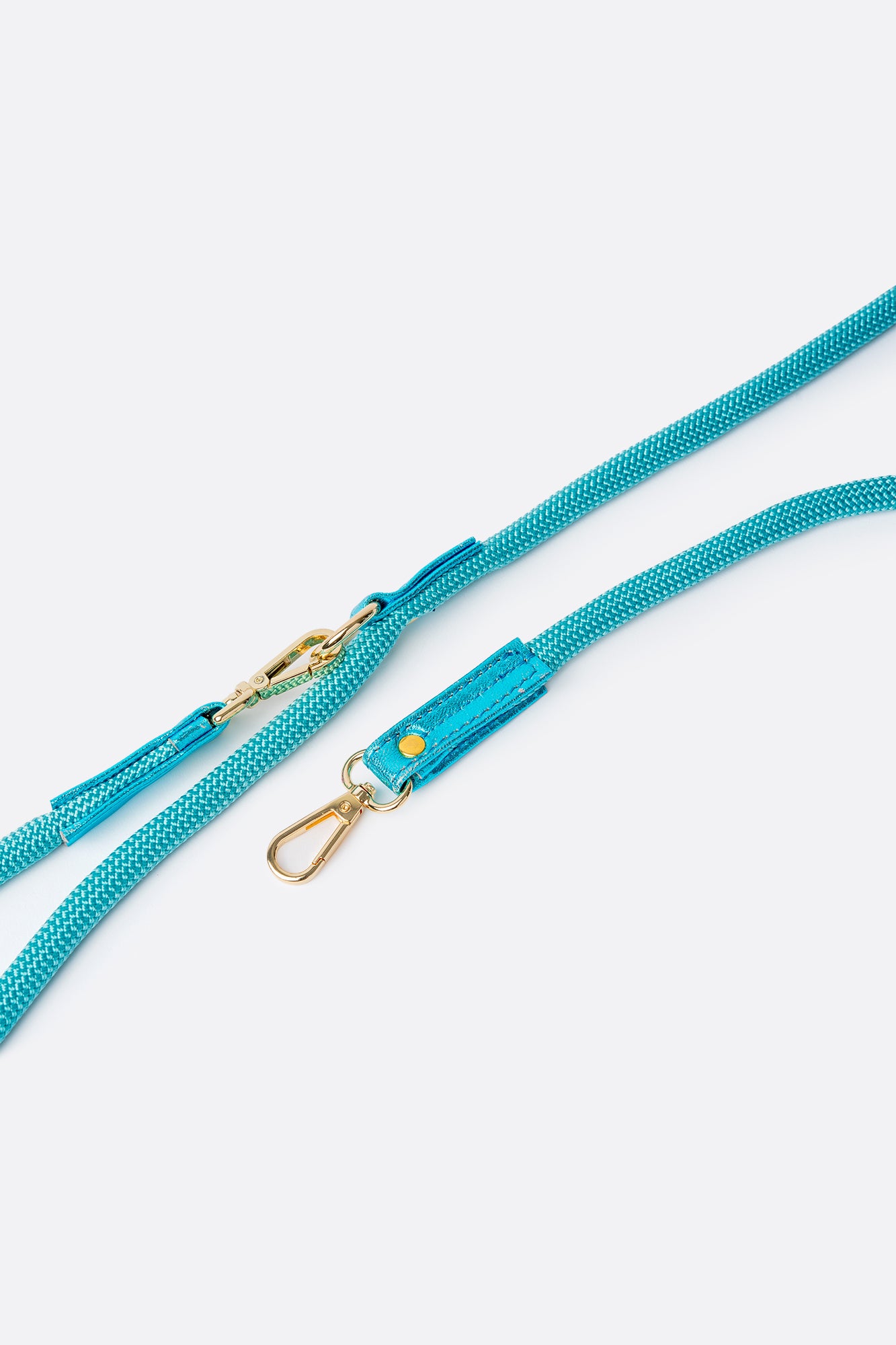 ROPE LEASH For Dogs Blue ITALIAN Genuine Leather Handcrafted