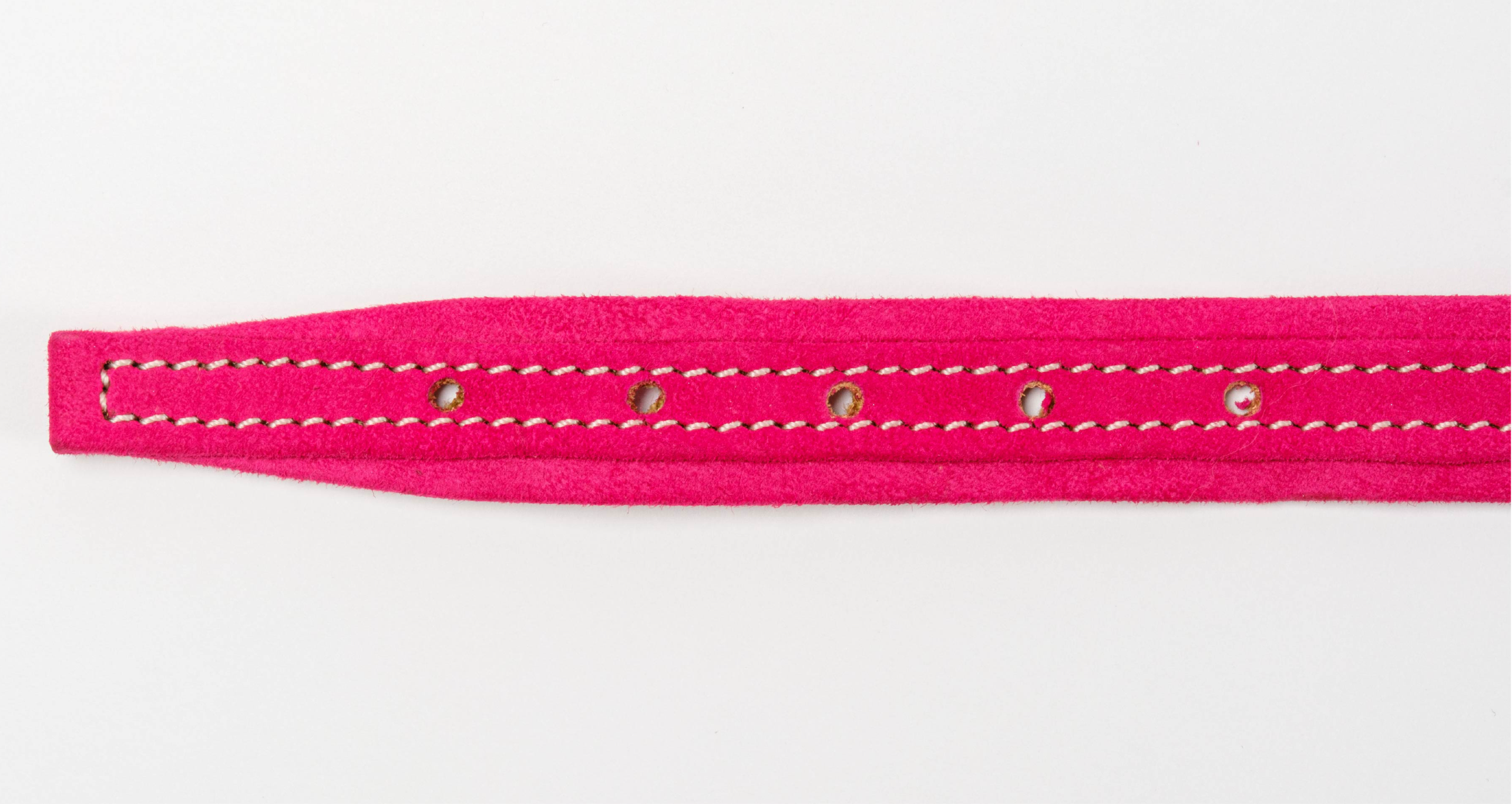 Pink Suede CRYSTAL DOG COLLAR with Finish Hardware