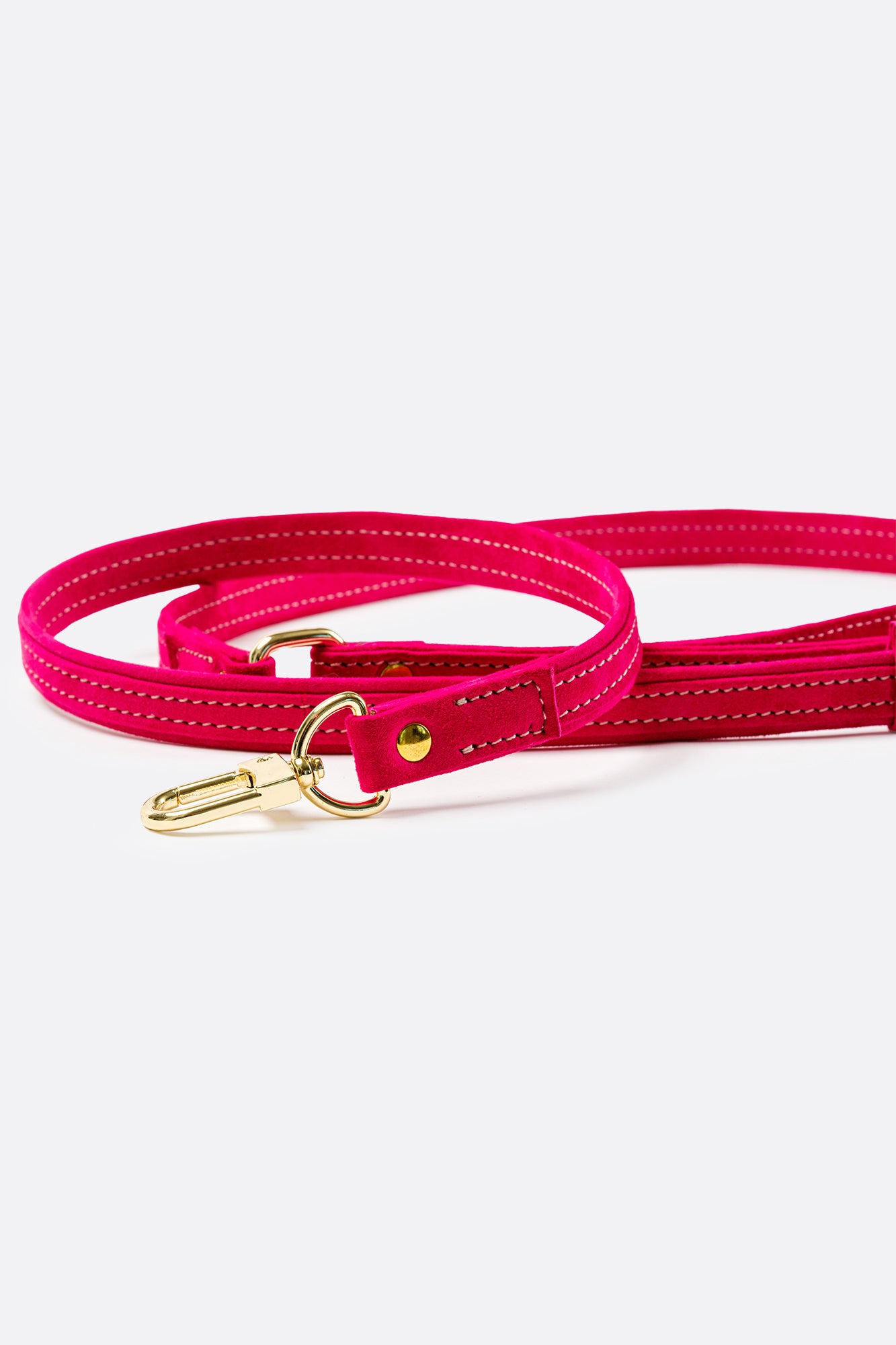 PINK Velvety Touch Italian SUEDE LEASH For Dogs