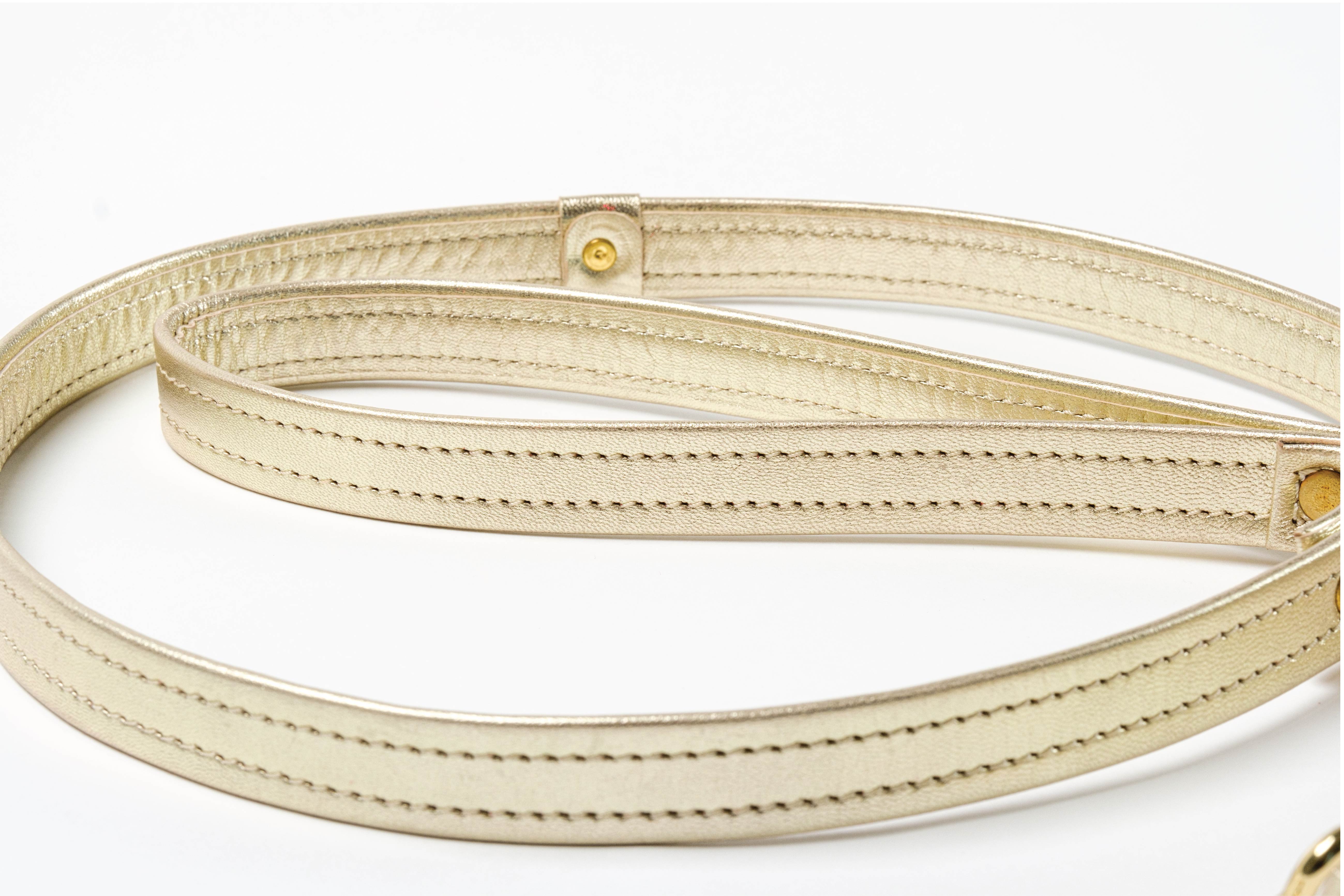 ITALIAN Genuine Gold LEATHER LEASH For Dogs Handcrafted with a Bow Gold Hardware